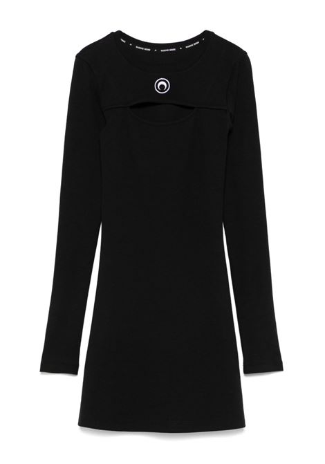 moon logo mini dress woman black MARINE SERRE | WDR346A CJER0011BK99
